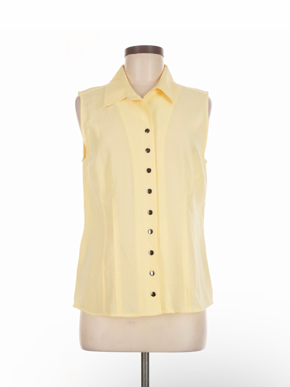 Christopher & Banks Sleeveless Button-Down Top in Soft Yellow